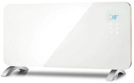 Enerj Smart WiFi Panel Heater, Tempered Glass 2000W Smart LED display, Temperature control 5~50 degrees, ENERJSMART APP. Works with Alexa & Google Home