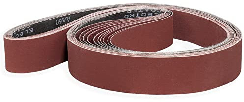 Sruhrak Bande Abrasive 50X2000 mm- Grains 2 X 60/80/120/240/400 Bande de Ponceuse pour le Ponçage, le Polissage et le Enlever la Rouille, Idéale pour le Bois (10 Pièces)