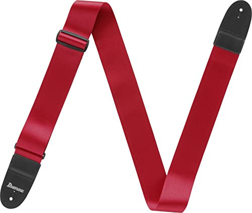 Ibanez Gitarren Gurt Saiteninstrumente Zubehör - Geschenk für Gitarristen, Rot (GS64-RD)