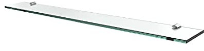 EMKE Glass Bathroom Shelves 780x92x8mm, Glass Wall Shelf Bathroom Shower Shelves, Supports Wall Mounted Storage Floating Bracket Shelf for Kitchen Living Room
