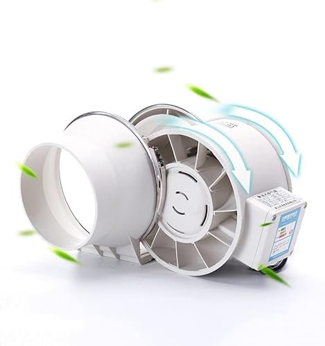 8 Inch Extractor Fan In-line Duct Fan (200Mm) Hydroponic Ventilation Kit Compact Indoor Intake Ventilation Fans for Grow Room Tent Bathroom Booster (Color : 2-speed adjustment, Size : 8 inch)