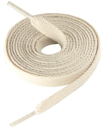 CCSOFTIME Flat Beige Shoe Laces for Trainers Converse Air Force 1,Replacement Sneaker Laces for Sport Shoes,Casual Shoe,Wide 8mm Laces for Men Women Kids Adult,(1Pair-Beige-140cm)