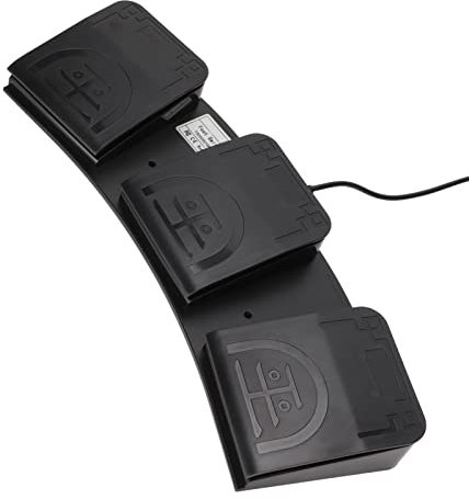 USB Fußpedal, Unterstützt Die Benutzerdefinierte Programmierung mit Drei Tasten, Midi Funktion, Ergonomisches Design, Computertastatur mit Mehreren Funktionen für Video, Steuerung Von Bürogeräten