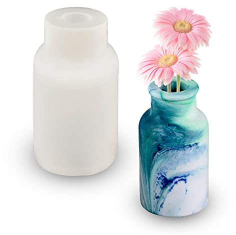 Vase Epoxidharz Silikonform DIY Vases Resin Formen, Epoxidharz Silikon Vase Formen zur Herstellung von Stifthaltern, Vasen, Kristallflaschen, Aufbewahrungsflaschen und dekorativen Ornamenten