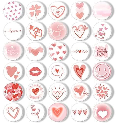 MORCART 30 Stück Magnete, Rosa Herz Magnete für Magnettafel, lustige Kühlschrankmagnete Stark Dekorative Kühlschrank, Whiteboard, Pinnwand, Küche, Kinder und Erwachsene Geschenk