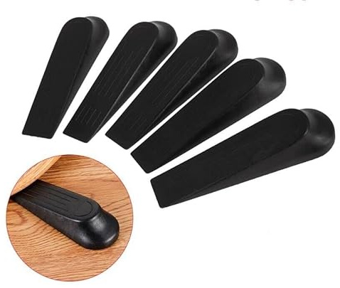Door Stoppper Anti-Skid, Durable, and Heavy Duty Door Wedge Ideal for All Types of Surfaces Black