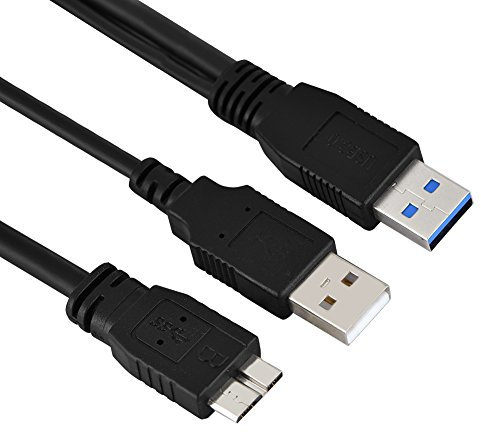 Micro B USB 3.0 Kabel Stecker auf Micro B Stecker Power Schwarz USB 3.0 A Stecker auf Micro B Stecker Stecker Netzteil Y Kabel für Mobile Festplatte HDD 50Cm