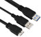 Micro B USB 3.0 Kabel Stecker auf Micro B Stecker Power Schwarz USB 3.0 A Stecker auf Micro B Stecker Stecker Netzteil Y Kabel für Mobile Festplatte HDD 50Cm