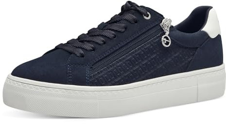 Tamaris Damen Low-Top Sneaker, Frauen Halbschuhe,Wechselfußbett,Comfort Lining,Strassenschuhe,Sportschuhe,Freizeitschuhe,Navy,42 EU