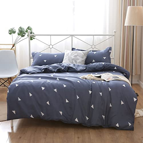 WYFKYMXX Waterproof Duvet Cover Washable and Reusable Breathable White Incontinence Duvet Protector Cover with Zipper Closure for Pets, Dog, Cat, Kids, Elder (White Triangle,Double)