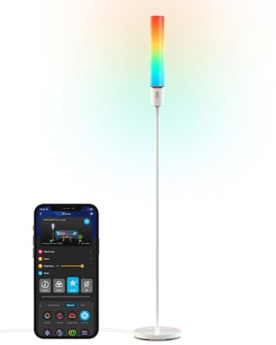 Govee RGBIC LED Floor Lamp, Cylinder Corner Lamp with Wi-Fi App Control, Smart Lights with 64+ Scenes, DIY Mode, Music Sync, 1500 Lumens Modern Corner Lights for Bedroom, Living Room, Playroom