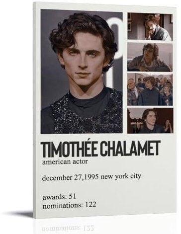 INEOUT Timothée Chalamet Poster, dekoratives Gemälde, Leinwand, Wandposter und Kunstdruck, modernes Familienschlafzimmer-Dekor-Poster, 30 x 45 cm