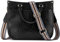 ZOUIQSS Dame Crossbody Taschen Leder Umhängetasche Frauen Hobo Handtasche mit Reißverschluss Schultertasche mit verstellbarem Riemen(handhaben-Schwarz)