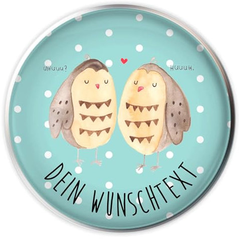 Mr. & Mrs. Panda Stöpsel Waschbecken Eulen Liebe - Personalisierte Geschenke, Pärchen, Owl, Eule, Personalisierung, Freund, Abfluss Stopfen, Waschbeckenstöpsel mit Motiv, Selbst Gestalten