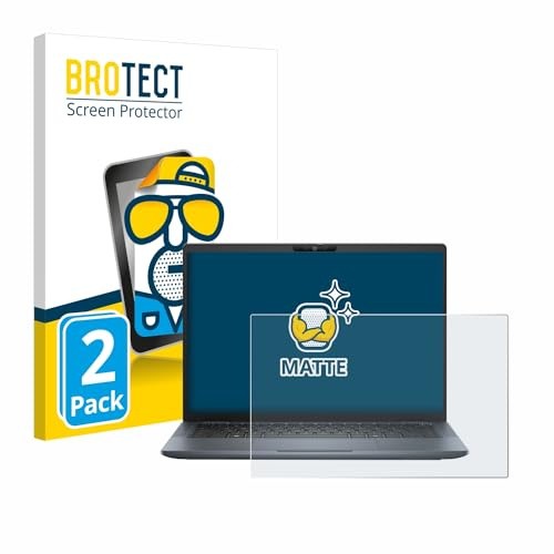 BROTECT Entspiegelungs-Schutzfolie für Dell Latitude 7350 Laptop (2 Stück) Matte Displayschutz-Folie, Anti-Reflex, Anti-Fingerprint