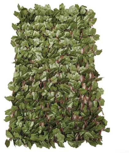 LVYXON 1 Stück erweiterbarer Zaun, künstlicher Efeu-Sichtschutz für Balkon, Terrasse, Outdoor, dekorative künstliche Efeu-Zaunplatte, künstliche Hecken, Gartenabdeckung aus Holz (#1)