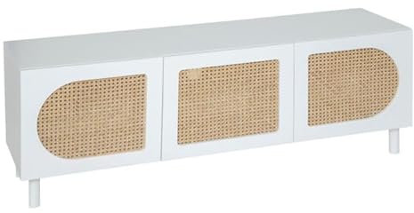 Paris Prix Atmosphera Créateur d'intérieur - Meuble TV 3 Portes Cabras 140cm Blanc