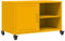 vidaXL Meuble TV, Armoire de Télévision avec Étagères, Support Télé avec Rangement Salon Salle de Séjour, Jaune Moutarde 68x39x43,5 cm Acier