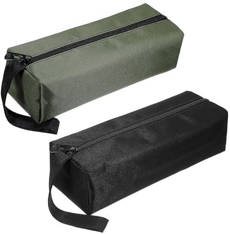 TIESOME 2 Pack Tool Pouch Bag, Utility Multipurpose Tool Bags Waterproof Canvas Tool Pouches Small Zipper Tool Pouch for Organizer Various Screwdrivers, Pliers, Nut Drivers Tools