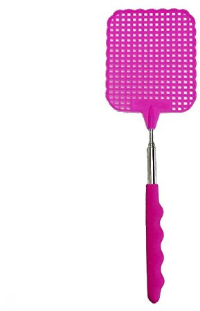 Sujurio Fliegenklatsche Fliegenklatsche Gegen MüCkeninsekten, Teleskopierbar Bis 73 cm, Rosa