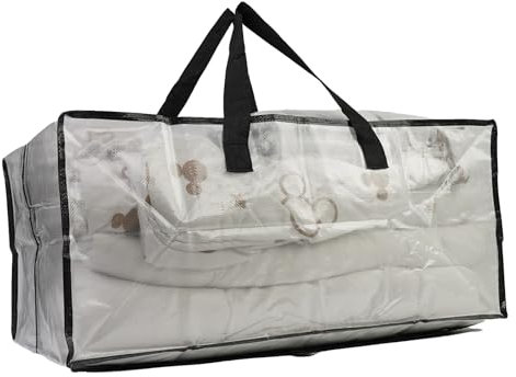 Extra große 90L Umzugstaschen mit Rucksackgurten (transparent, 1-teilig)