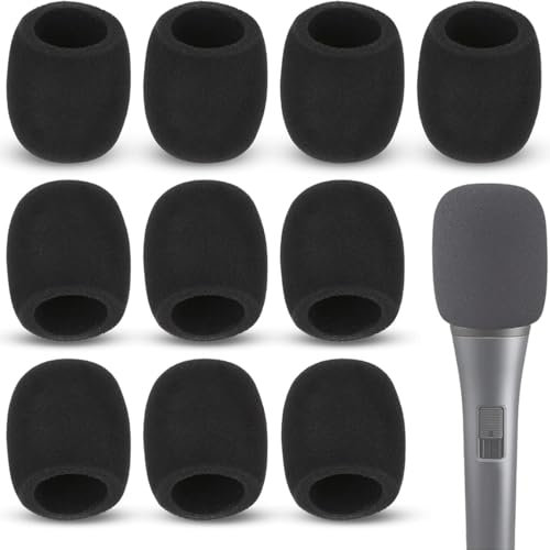 NJCXOLA 10 Stück Popschutz Mikrofon Windschutz,Staubdicht und Antibakteriell Mic Foam Cover,Handmikrofon Popschutz Windschutz mit Guter Elastizität Kontraktilität,für KTV,Outdoor-Aktivitäten