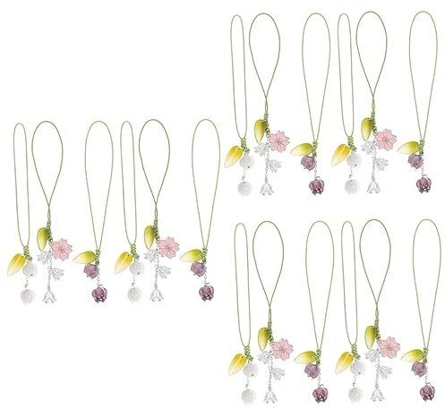 Angoily 18piezas Llaveros De Tulipán Cuerda Para Teléfono Móvil Adornos Creativos Para Decorar Claves y Bolsos Color