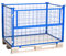 HHL Euro-Gitterbox mit Klappe | Gitteraufsatzrahmen H800 x L1200 x B800mm für Aufbewahrung| Faltbarer Gitterrahmen für Euro-Palette | Gitterbehälter aus Stahl | Gitterboxen für Holz, Lager | Blau