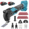 Cordless Oscillating Tool with 2PCS 3000 mAh Battery, Brushless Oscillating Multi Tool for Makita 18V Battery with 6 Variable Speed, 23Pcs Accessories for Scraping Cutting Polishing