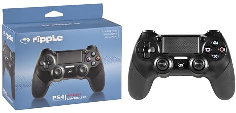 Ripple Mando Inalámbrico Bluetooth para PS4/Pro/Slim, PC, Android e iOS, Gamepad Doble Vibración, Panel Táctil, Giroscopio 6 Ejes, Conexión Mini Jack, Batería Recargable 600mAh y Cable de Carga USB-C