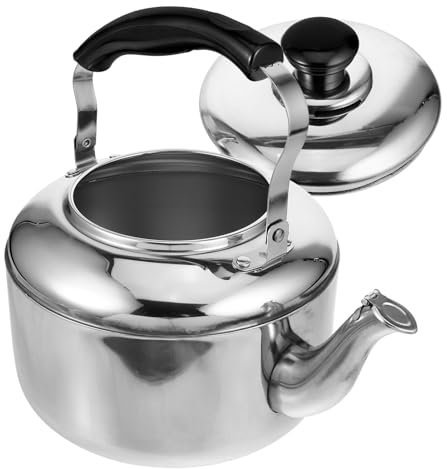 Ciieeo Stainless Steel Whistling Tea Kettle: 4L Large Capacity Food Grade 304 - Stovetop Kettle for Boiling Water and Tea Silver Classic Design for Kitchen Use