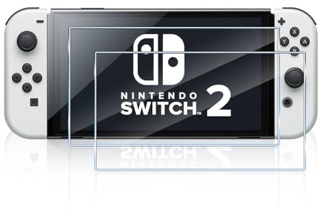 TUTUO Mat Verre Trempé pour Nintendo Switch 2 (2025), 2 Pièces Mate Film de Protection écran, Ultra Top 9H Dureté, Anti-Reflet et Anti-Traces de Doigts HD Vitre Protecteurs d'écran