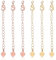 Tyqour 6 Pcs Necklace Extenders for Women, Gold Chain Extender Fadeless 2.56 Inch Extensions, Delicate Bracelet Anklet Jewelry Chain Set for Women Jewelry Making (Rose Gold, Gold)
