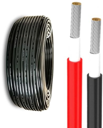 Cavo Fotovoltaico H1Z2Z2-K 1500 V CC - Filo Di Rame Stagnato Ignifugo (2,5/4/6/10 Mm²) - Rivestimento LSZH Irradiato For Sistemi Di Pannelli Solari(30ft,10mm2)