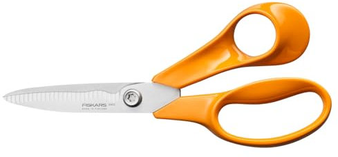 Fiskars Classic Kitchen Scissors, Serrated Blades, Right-Handed use, Total Length: 18.7 cm, Improved Torx Screw and More Ergonomic Handle, Quality Steel/Plastic, Orange, 1075051