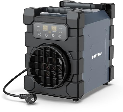 DAHTEC Termoventilatore Professionale 3000W - Stufetta Elettrica - ECO & Involucro Robusto in Acciaio - WIFI, Telecomando Senza Fili, Display Digitale