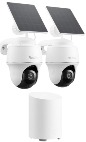 Reolink 2K Solar Security Camera + Home Hub Mini CCTV System, Pan and Tilt | Expandable Local Storage with No Monthly Fee, 2.4/5GHz WiFi, Two-way Audio, AI Detection for Complete UK Home Protection