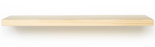 IANPAV Rustic Handmade Floating Shelf, Wall Mounted, 180cm x 14.5cm INVISIBLE Design, Primed, Handcrafted Vintage Style