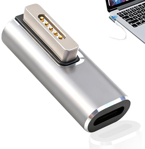 Adaptador USB C a magnético para Magsafe 2, PD 100 W tipo C a magnético 2 T Tip adaptador para MacBook Air Pro 2013-2015, Debe Utilizarse con un Adaptador de Carga Rápida y un Cable de Carga Rápida