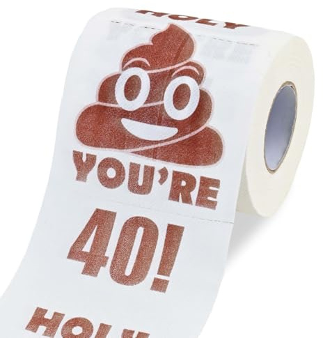 FooYee Toilettenpapier zum 40. Geburtstag für Frauen und Männer, Happy Birthday Toilettenpapier, Lustiges Gag Toilettenpapier Geschenk für Freunde Familie, Geburtstag Party Dekorationen