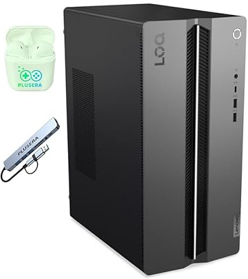 Lenovo LOQ Tower Gaming Desktop Computer, 10-core Intel i5-14400F, 16GB DDR5 RAM 256GB SSD, NVIDIA GeForce RTX 3050, Windows 11, tastiera e mouse cablati, auricolari PLUSERA e hub 8 in 1 inclusi
