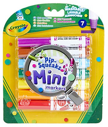 CRAYOLA - Pip-Squeaks, Mini Auswaschbare Filzstifte für Kinder, Malstifte Set In 7 Verschiedenen Farbtönen, Ungiftige Filzstifte Mit Konischer Spitze, Ab 3 Jahre, 7 Stück, 8337