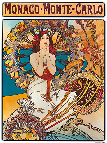 1art1 Alphonse Mucha Poster Monaco Monte Carlo, 1897 Kunstdruck Bild 80x60 cm