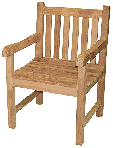 LINDER Stabiler Gartensessel Picadelly in Premium Teak mit Armlehnen