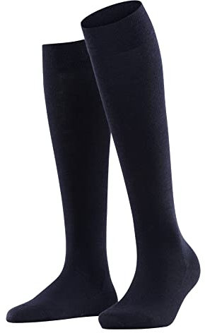 FALKE Damen Kniestrümpfe Softmerino W Kh Wolle Baumwolle lang einfarbig 1 Paar, Blau Dark Navy 6379, 37-38