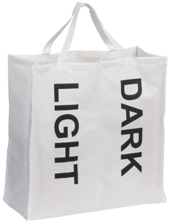 Premier Housewares Two Section Laundry Bag - White