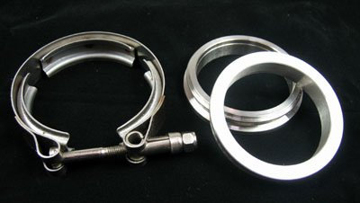 3 Zoll V Band 76mm Schelle inkl. Anschweissringe Edelstahl