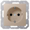 Jung 1520 KI CH Schuko Steckdose 16 A 250 V mit Berührungsschutz Serie A Champagner, 250 V