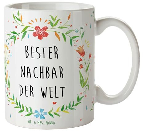 Mr. & Mrs. Panda Tasse Nachbar - Geschenk, Angrenzer, Dankeschön, Kaffeebecher, Büro Tasse, Teebecher, Nachbarschaft, Kaffeetassen, Kaffeetasse