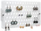 JackCubeDesign Wall Mount Boucle d'oreille Porte-bijoux Organisateur Support de rangement Présentoir en acrylique transparent avec 94 trous (clair, 39,8 x 23,8 x 2,3 cm) -: MK201B